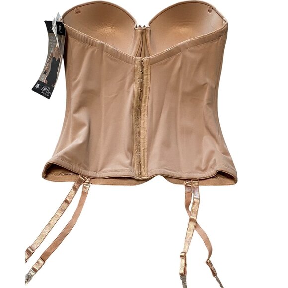 NEW Va Bien Strapless Plunge Bustier Corset Bra 38C Underwire Boned Shapewear - Picture 2 of 4